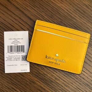 NWT Kate Spade $89MSRP Daffodil Madison Saffiano Leather Card Holder